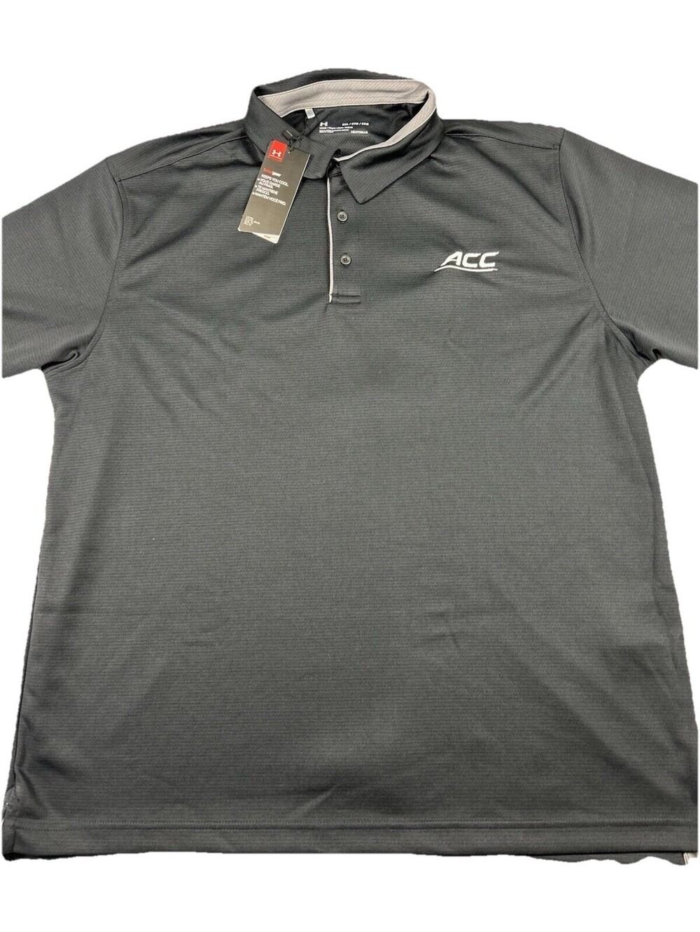 Under Armour Polo Men's 2XL Black Loose Heatgear Solid ACC Conference Shirt